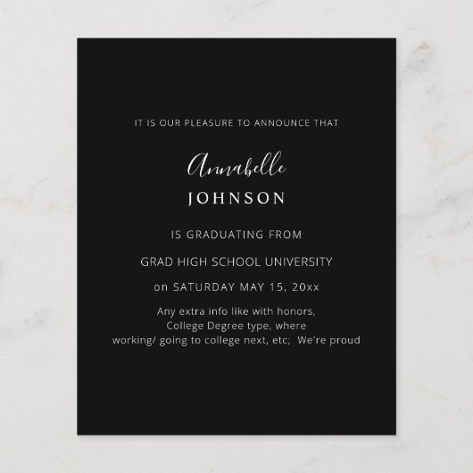 Budget Kleur gloed - wit en zwart Afstuderen 6 Fot (Achterkant)