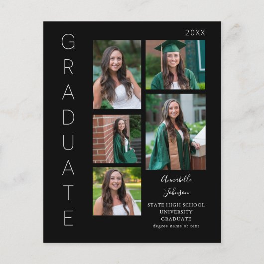 Budget Kleur gloed - wit en zwart Afstuderen 6 Fot Flyer (Voorkant)