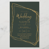 BUDGET kleuren trends GOLD Wedding Invite Moderne (Voorkant)