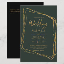 BUDGET kleuren trends GOLD Wedding Invite Moderne