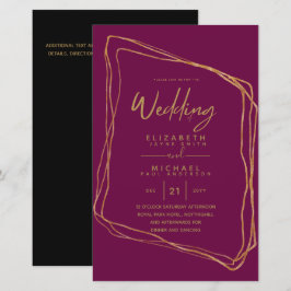 BUDGET kleuren trends GOLD Wedding Invite Moderne