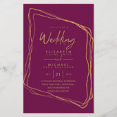 BUDGET kleuren trends GOLD Wedding Invite Moderne (Voorkant)