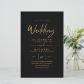 BUDGET kleuren trends GOLD Wedding Invite Moderne (Staand voorkant)