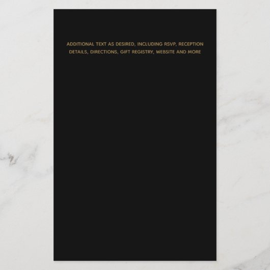 BUDGET kleuren trends GOLD Wedding Invite Moderne (Achterkant)