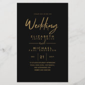 BUDGET kleuren trends GOLD Wedding Invite Moderne (Voorkant)