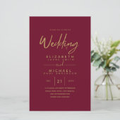 BUDGET kleuren trends GOLD Wedding Invite Moderne (Staand voorkant)