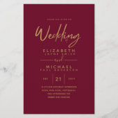 BUDGET kleuren trends GOLD Wedding Invite Moderne (Voorkant)
