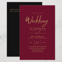 BUDGET kleuren trends GOLD Wedding Invite Moderne