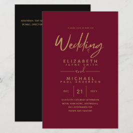 BUDGET kleuren trends GOLD Wedding Invite Moderne