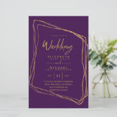 BUDGET kleuren trends GOLD Wedding Invite Moderne (Staand voorkant)