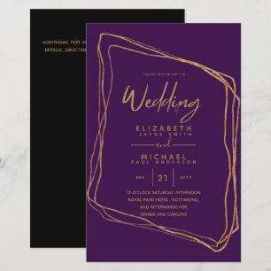 BUDGET kleuren trends GOLD Wedding Invite Moderne