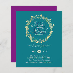 BUDGET kleuren trends Gold Wreatding Wedding Invit