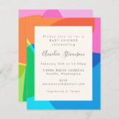 Budget kleurrijk Abstract Baby shower Uitnodigen (Voorkant / Achterkant)