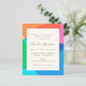 Budget kleurrijk Abstract Baby shower Uitnodigen (Staand voorkant)