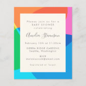 Budget kleurrijk Abstract Baby shower Uitnodigen (Voorkant)