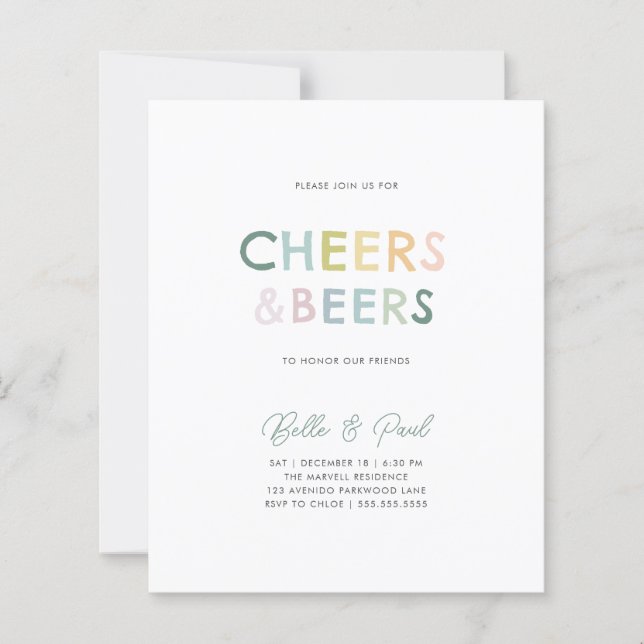 Budget Kleurrijke Cheers & Beers Moderne Koppel Br (Voorkant)