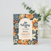 Budget Kleurrijke Groovy Retro 70s Bloemenbruiloft (Staand voorkant)