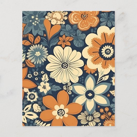 Budget Kleurrijke Groovy Retro 70s Bloemenbruiloft (Achterkant)