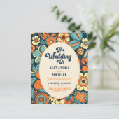 Budget Kleurrijke Groovy Retro 70s Bloemenbruiloft (Staand voorkant)