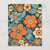 Budget Kleurrijke Groovy Retro 70s Bloemenbruiloft (Achterkant)