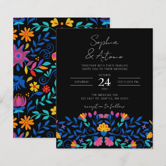 Budget Kleurrijke Mexicaanse Floral Fiesta bruilof (Voorkant / Achterkant)
