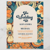 Budget Kleurrijke Moderne Groovy Retro 70s Bloemen Flyer (Voorkant)