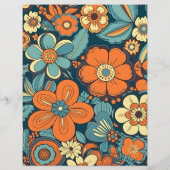 Budget Kleurrijke Moderne Groovy Retro 70s Bloemen Flyer (Achterkant)