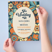 Budget Kleurrijke Moderne Groovy Retro 70s Bloemen Flyer (Hand)