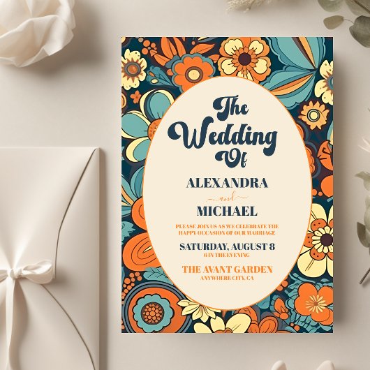 Budget Kleurrijke Moderne Groovy Retro 70s Bloemen Flyer