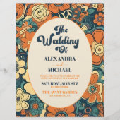 Budget Kleurrijke Moderne Groovy Retro 70s Bloemen Flyer (Voorkant)