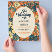 Budget Kleurrijke Moderne Groovy Retro 70s Bloemen Flyer (Hand)