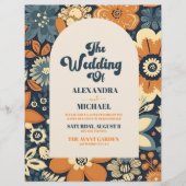 Budget Kleurrijke Moderne Groovy Retro 70s Bloemen Flyer (Voorkant)