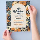 Budget Kleurrijke Moderne Groovy Retro 70s Bloemen Flyer (Hand)