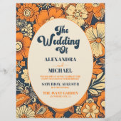 Budget Kleurrijke Moderne Groovy Retro 70s Bloemen Flyer (Voorkant)