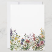 Budget Kleurrijke Wilde Bloem Bloem Waterverf Kaart (Achterkant)