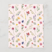 Budget Kleurrijke Wildflower Baby shower Invitatio (Achterkant)