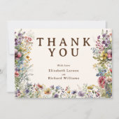 Budget Kleurrijke Wildflower Bloemen Waterverf Bedankkaart (Voorkant)