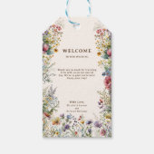 Budget Kleurrijke Wildflower Bloemen Waterverf Cadeaulabel (Voorkant)