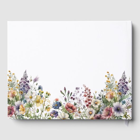 Budget Kleurrijke Wildflower Bloemen Waterverf Gastenboek (Achterkant)