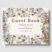 Budget Kleurrijke Wildflower Bloemen Waterverf Gastenboek (Voorkant)