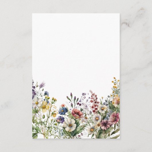 Budget Kleurrijke Wildflower Bloemen Waterverf Informatiekaartje (Achterkant)