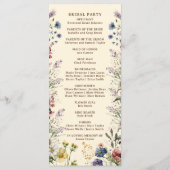 Budget Kleurrijke Wildflower Bloemen Waterverf Programmakaart (Achterkant)