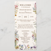 Budget Kleurrijke Wildflower Bloemen Waterverf Programmakaart (Voorkant)
