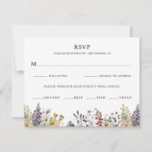 Budget Kleurrijke Wildflower Bloemen Waterverf RSVP Kaartje (Achterkant)