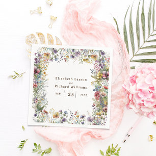 Budget Kleurrijke Wildflower Bloemen Waterverf Servet