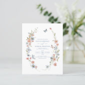 Budget Kleurrijke Wildflower bruiloft uitnodiging (Staand voorkant)