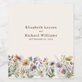 "Budget Kleurrijke Wildflower Floral Wedding Wijn Etiket (Enkel label)