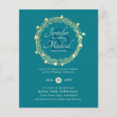 BUDGET Kleurtrends Gouden Krans Trouw Uitnodiging (Voorkant)