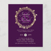 BUDGET Kleurtrends Gouden Krans Trouw Uitnodiging (Voorkant)