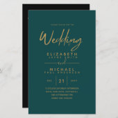 BUDGET Kleurtrends GOUDEN Trouwkaart Modern (Voorkant / Achterkant)